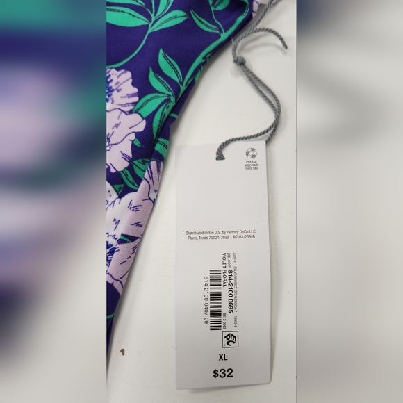 Liz Claiborne XL Violet floral top NWT - Picture 2 of 6